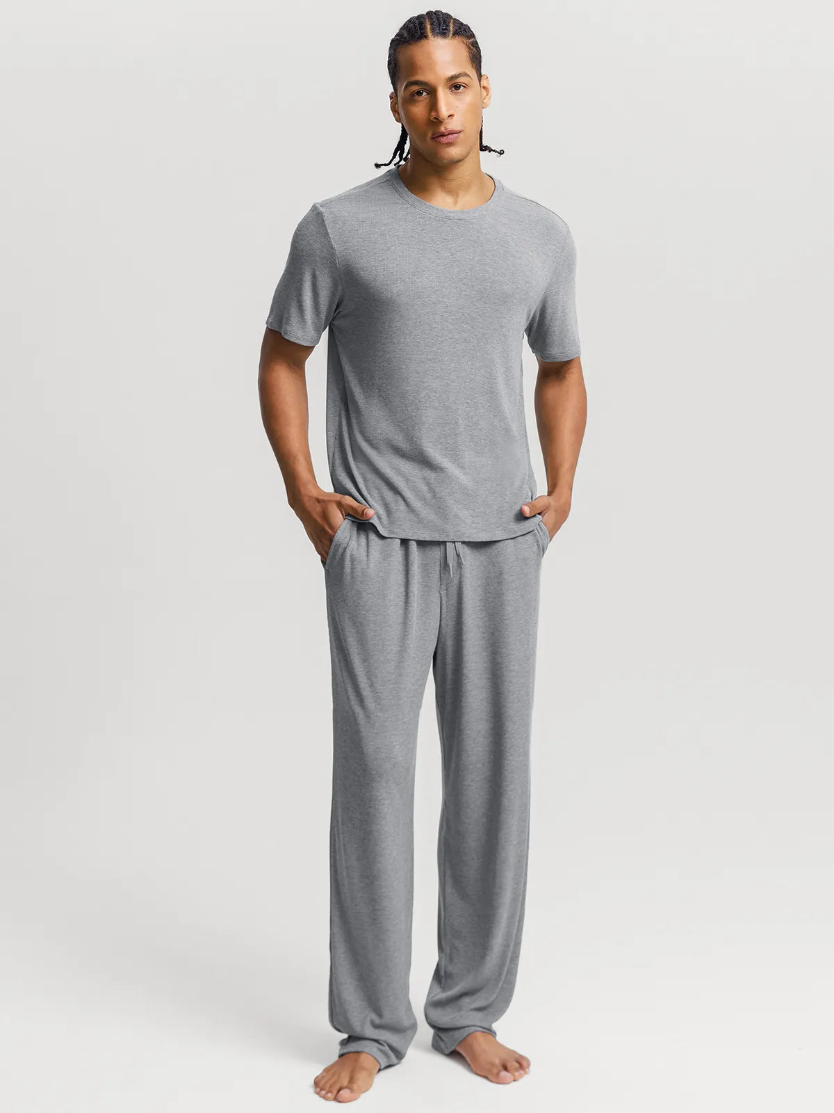 Men's Modal Crew Neck Short Sleeve & Pant PJ Set