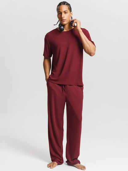 Men's Modal Crew Neck Short Sleeve & Pant PJ Set
