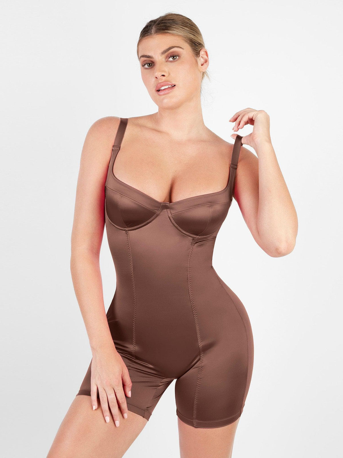 Shapewear Shine Sculpting Mid-Thigh Corset Romper