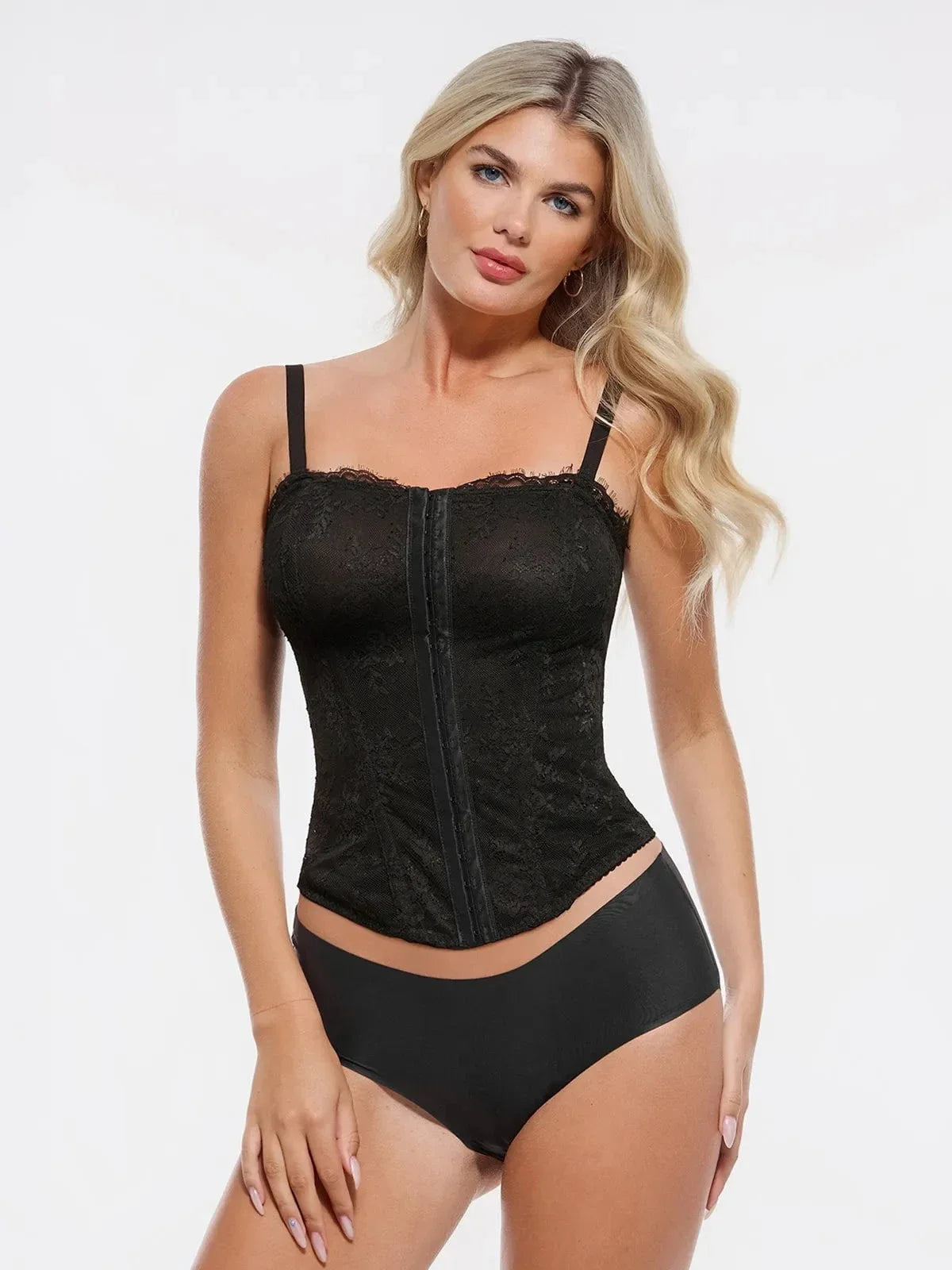 Shapewear Sculpting Leopard Mesh Detachable Strap Corset Top