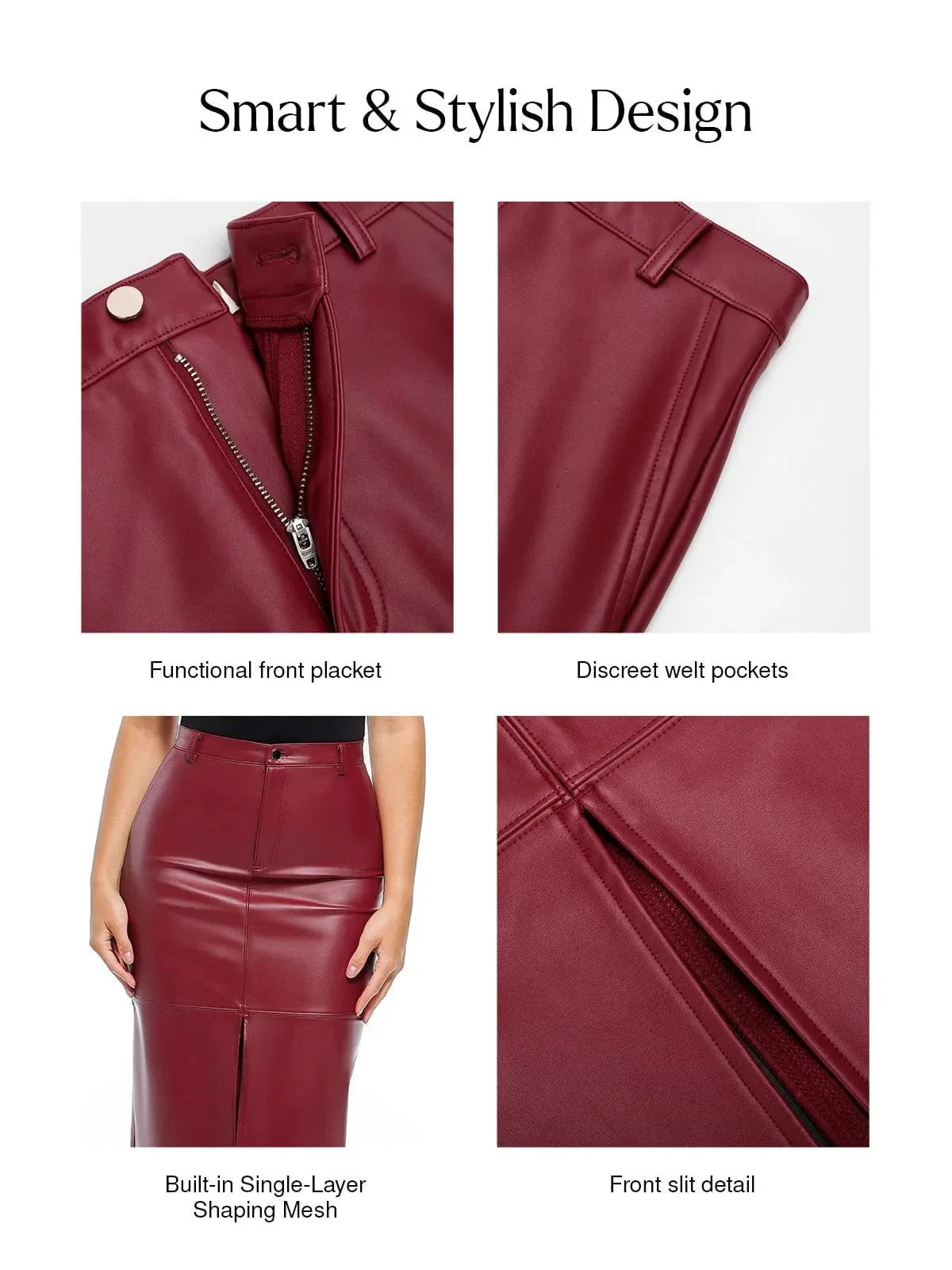 Sculpted Faux Leather Contour Skirt