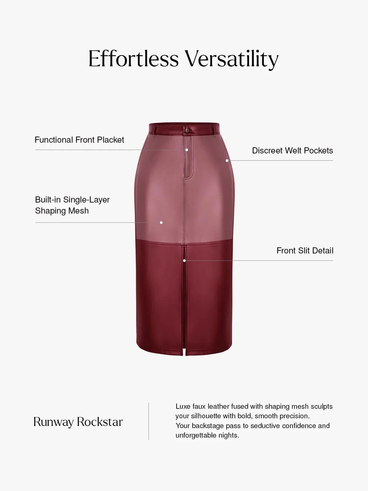 Sculpted Faux Leather Contour Skirt