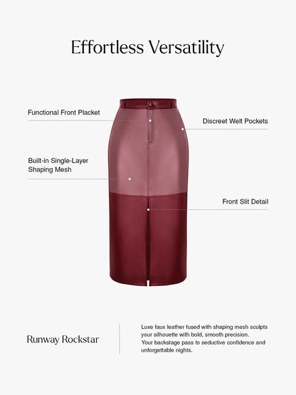 Sculpted Faux Leather Contour Skirt