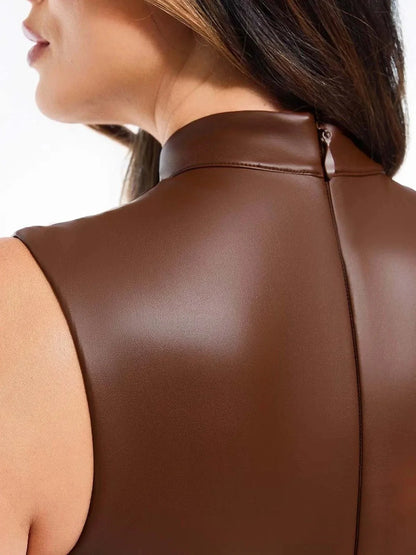 Sculpting 3-in-1 Faux Leather Bodysuit
