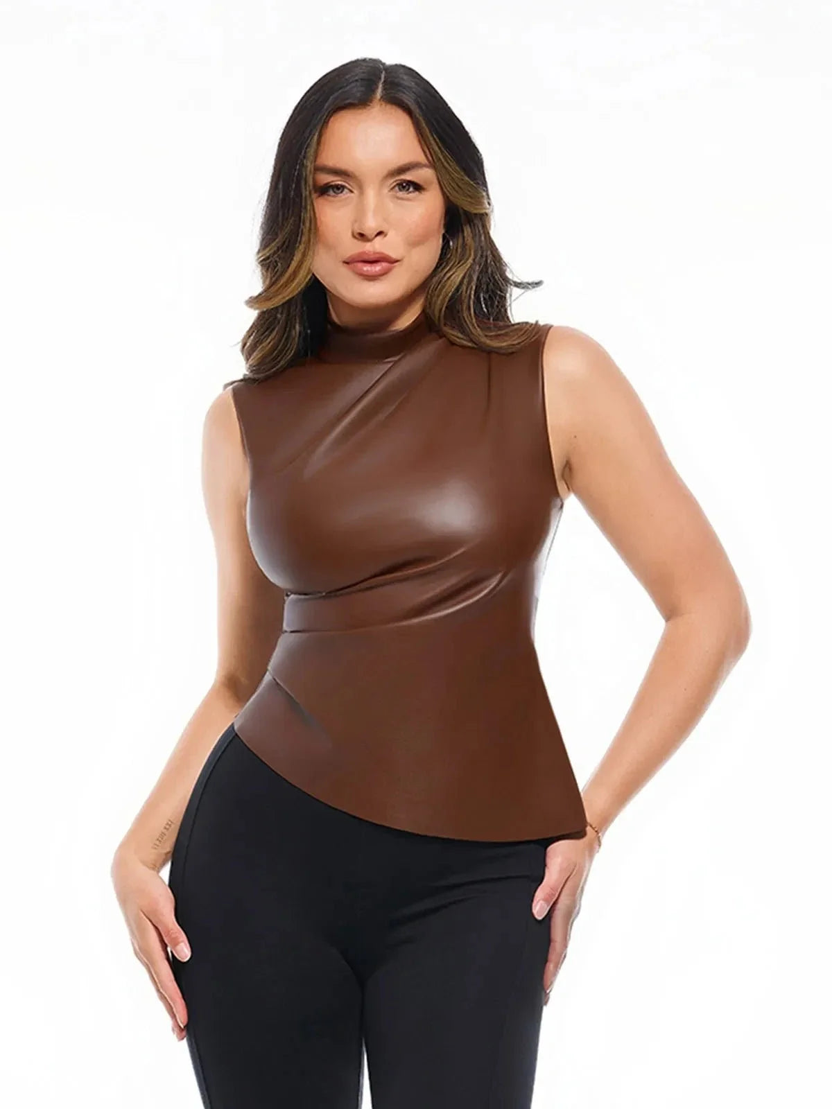 Sculpting 3-in-1 Faux Leather Bodysuit