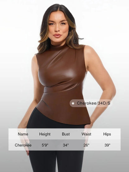 Sculpting 3-in-1 Faux Leather Bodysuit