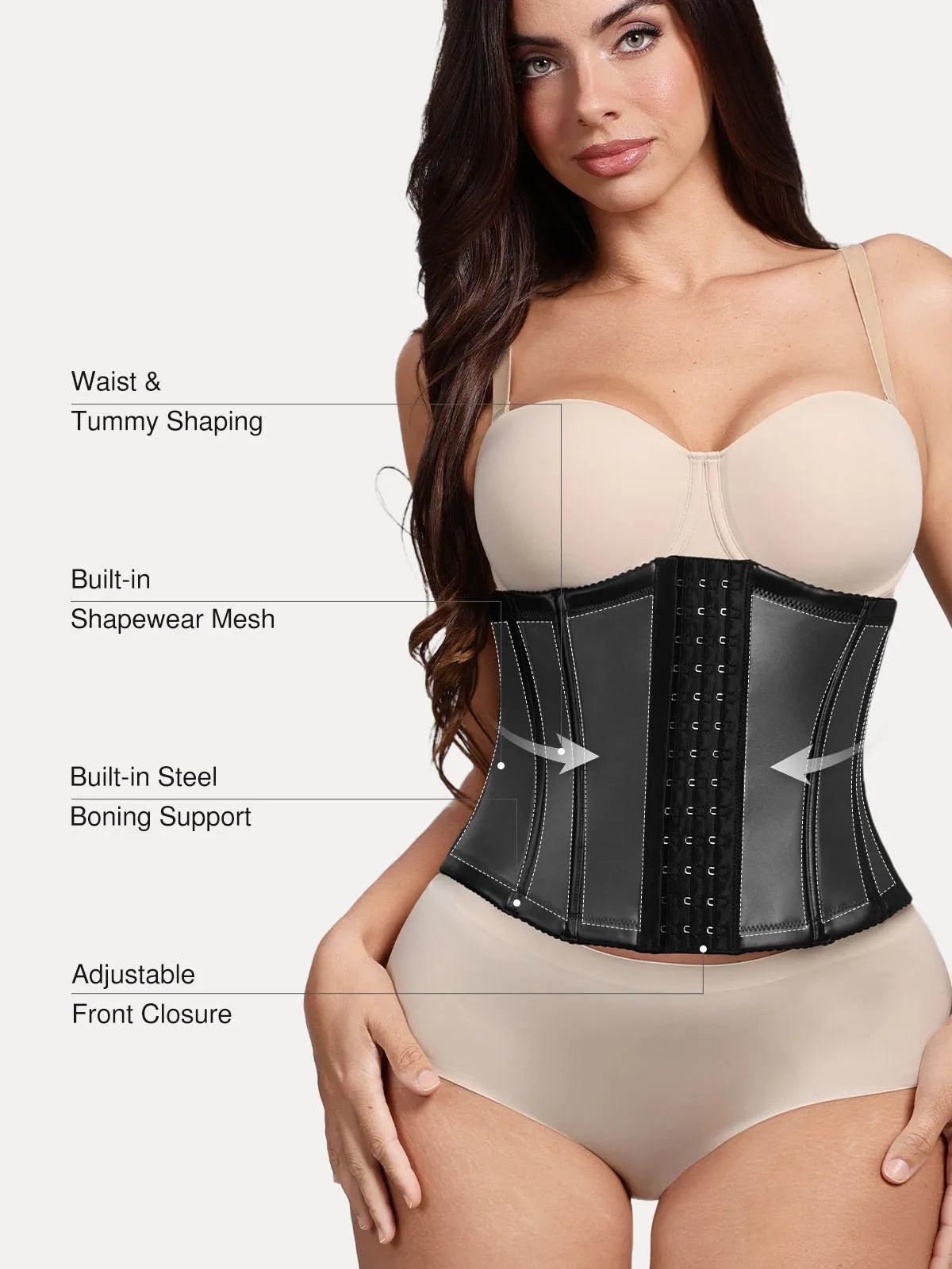 Sculpting Leather Corset Boned Waist Cincher