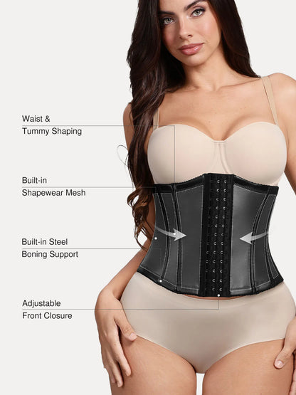 Sculpting Leather Corset Boned Waist Cincher