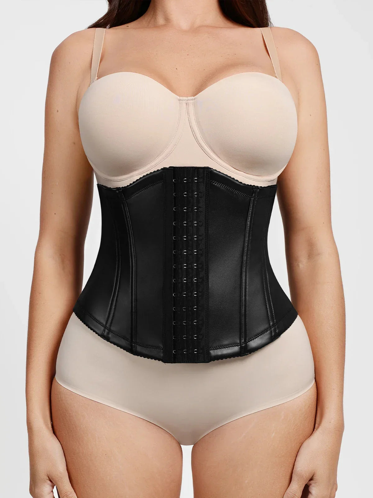 Sculpting Leather Corset Boned Waist Cincher