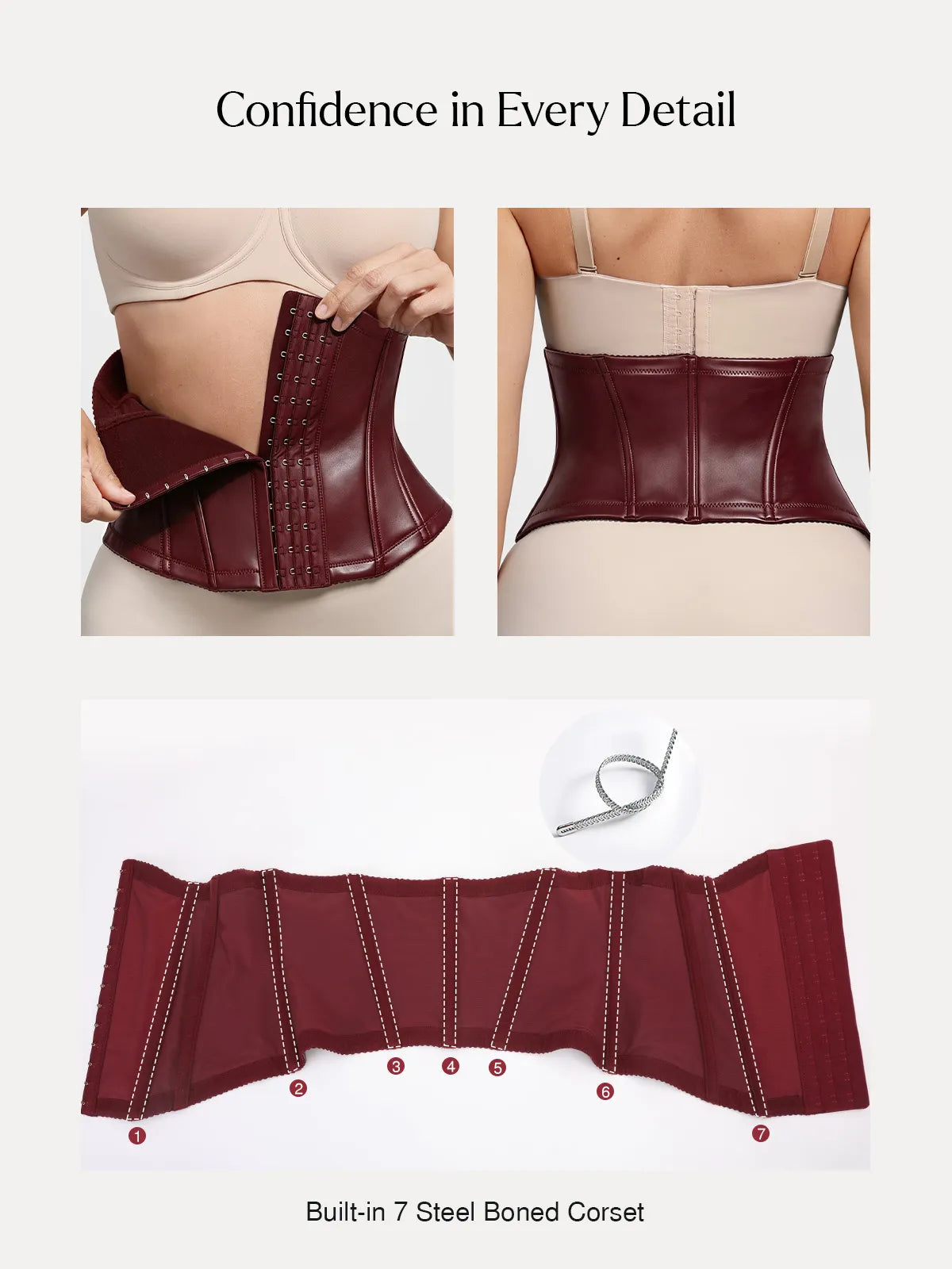 Sculpting Leather Corset Boned Waist Cincher