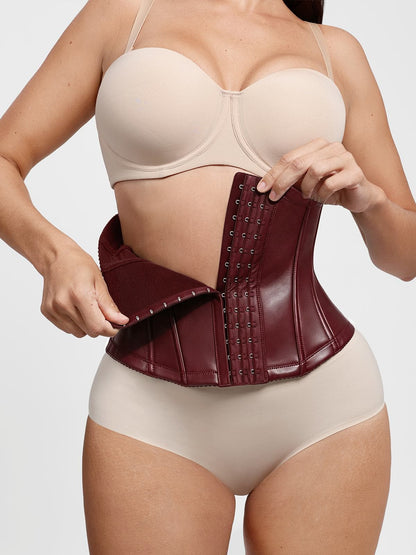 Sculpting Leather Corset Boned Waist Cincher