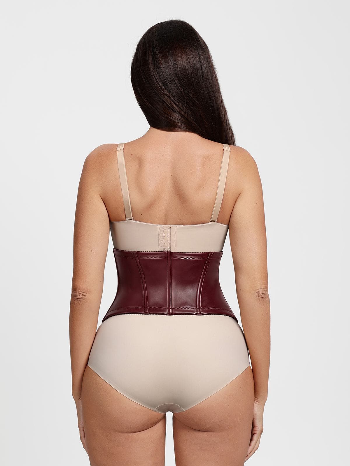 Sculpting Leather Corset Boned Waist Cincher