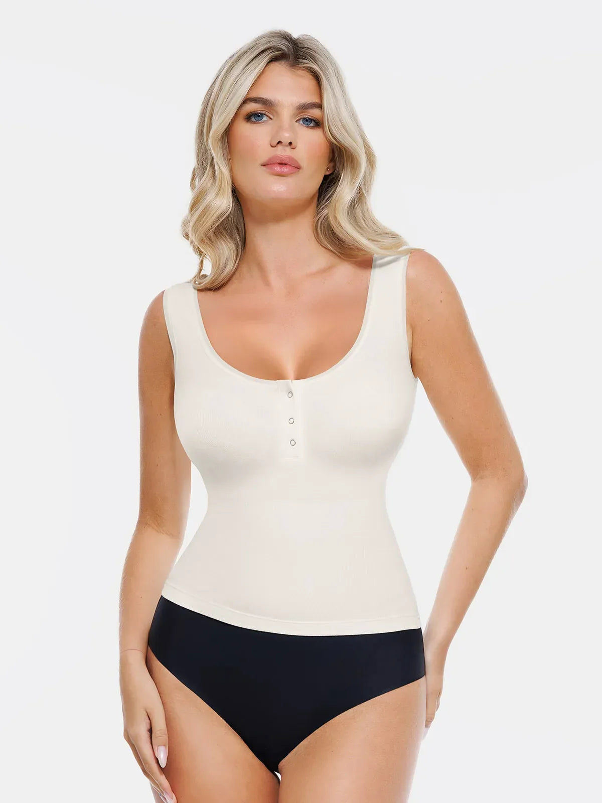 Sculpting Push-Up Square Neck Sleeveless Cami Top with Built-in Bra