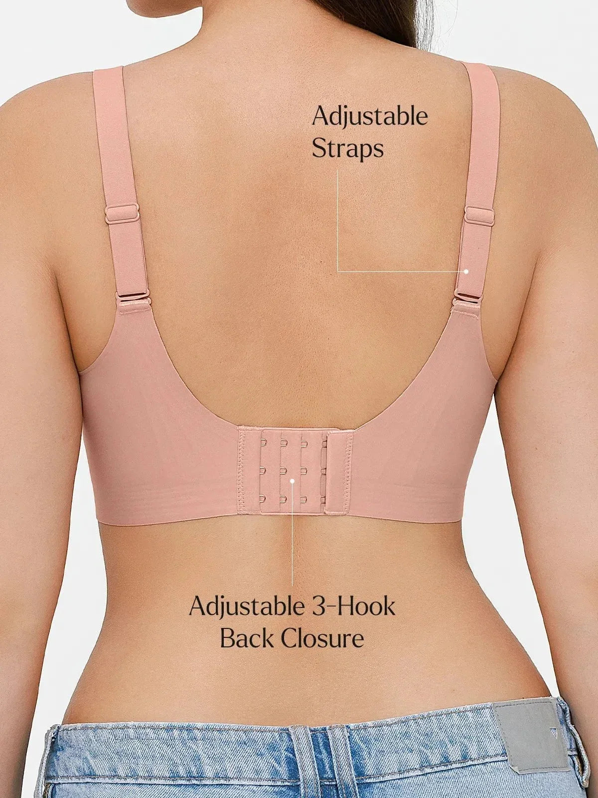 Seamless Wireless Deep V Jelly Contour Support Bra