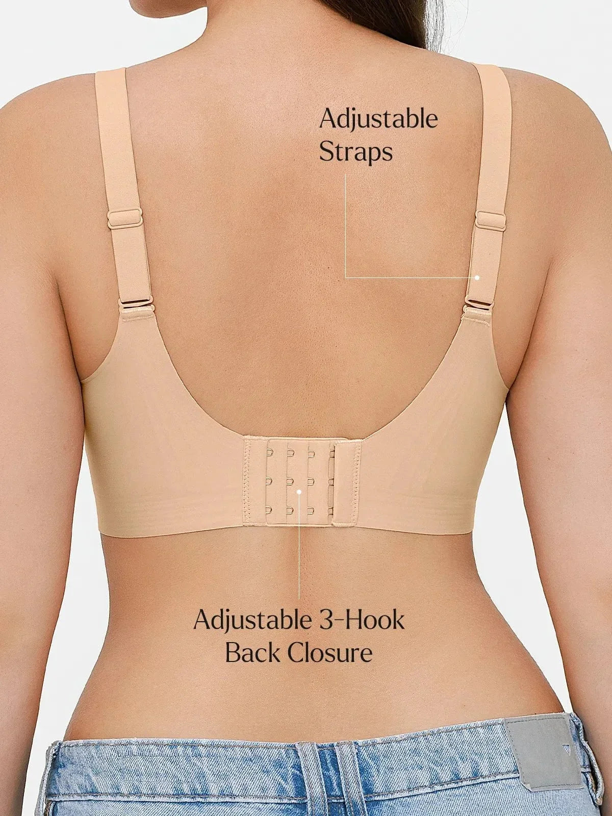 Seamless Wireless Deep V Jelly Contour Support Bra