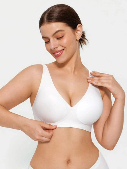 Seamless Wireless Jelly Leopard Contour Minimizer Support Bra