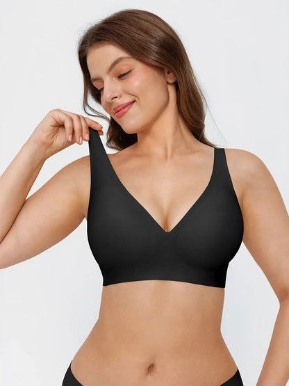 Seamless Wireless Jelly Leopard Contour Minimizer Support Bra