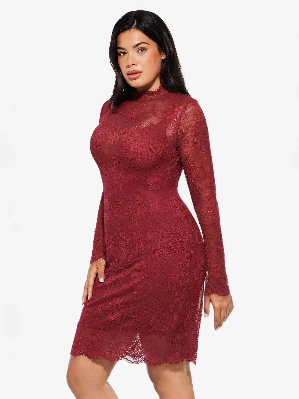 Shapewear 2-in-1 Lace Overlay Sculpting Dress