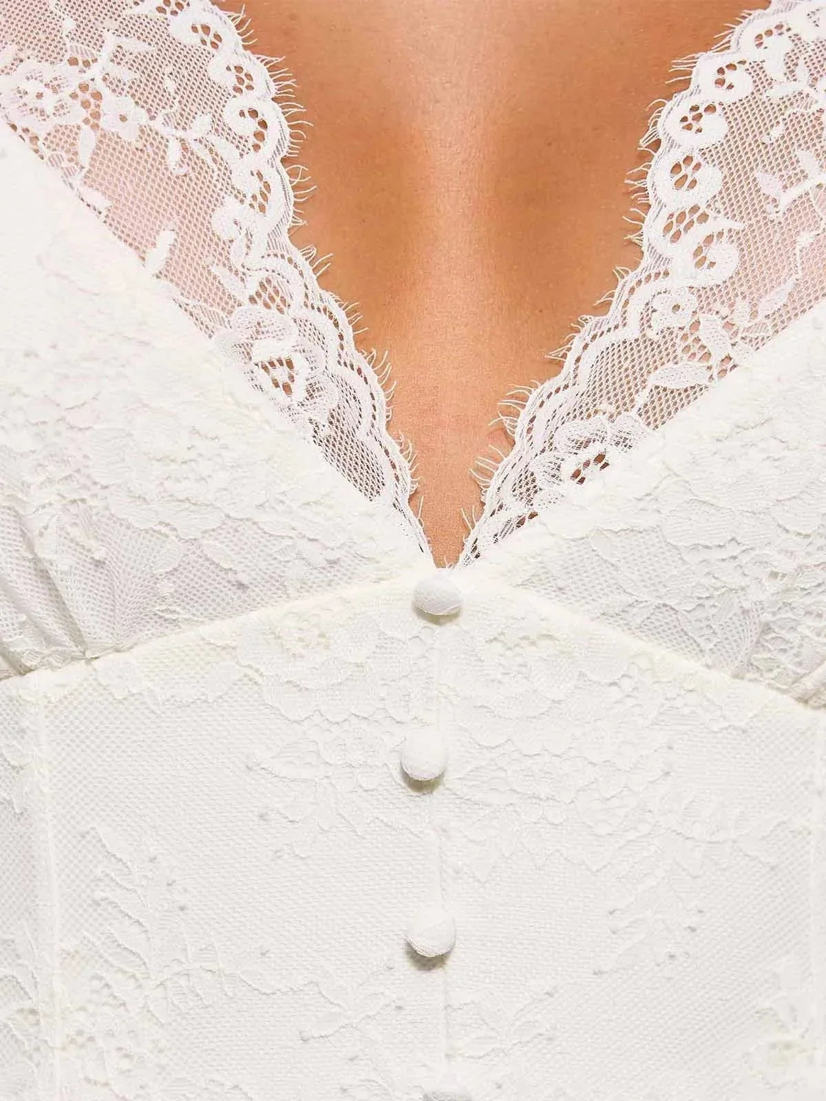 Shapewear Boho Floral Lace Front Slit Maxi Dress