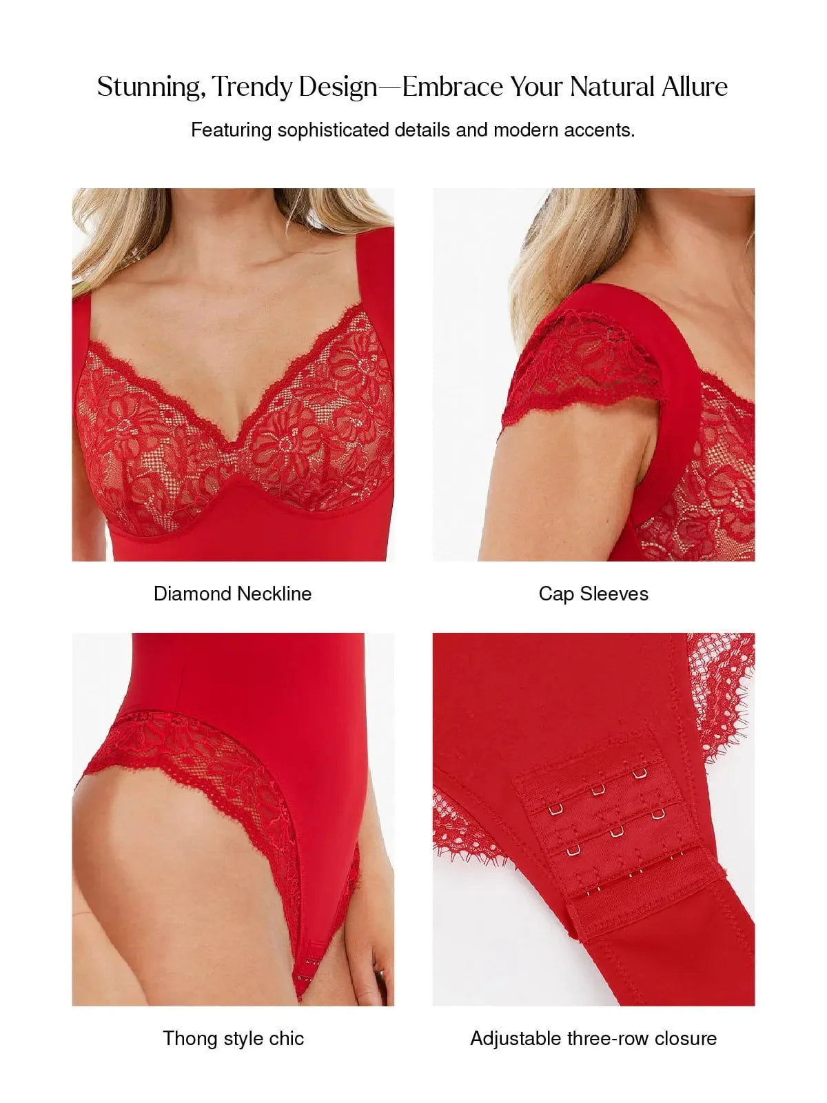 Shapewear Cap Sleeve Lace Cup Slimming Bodysuit
