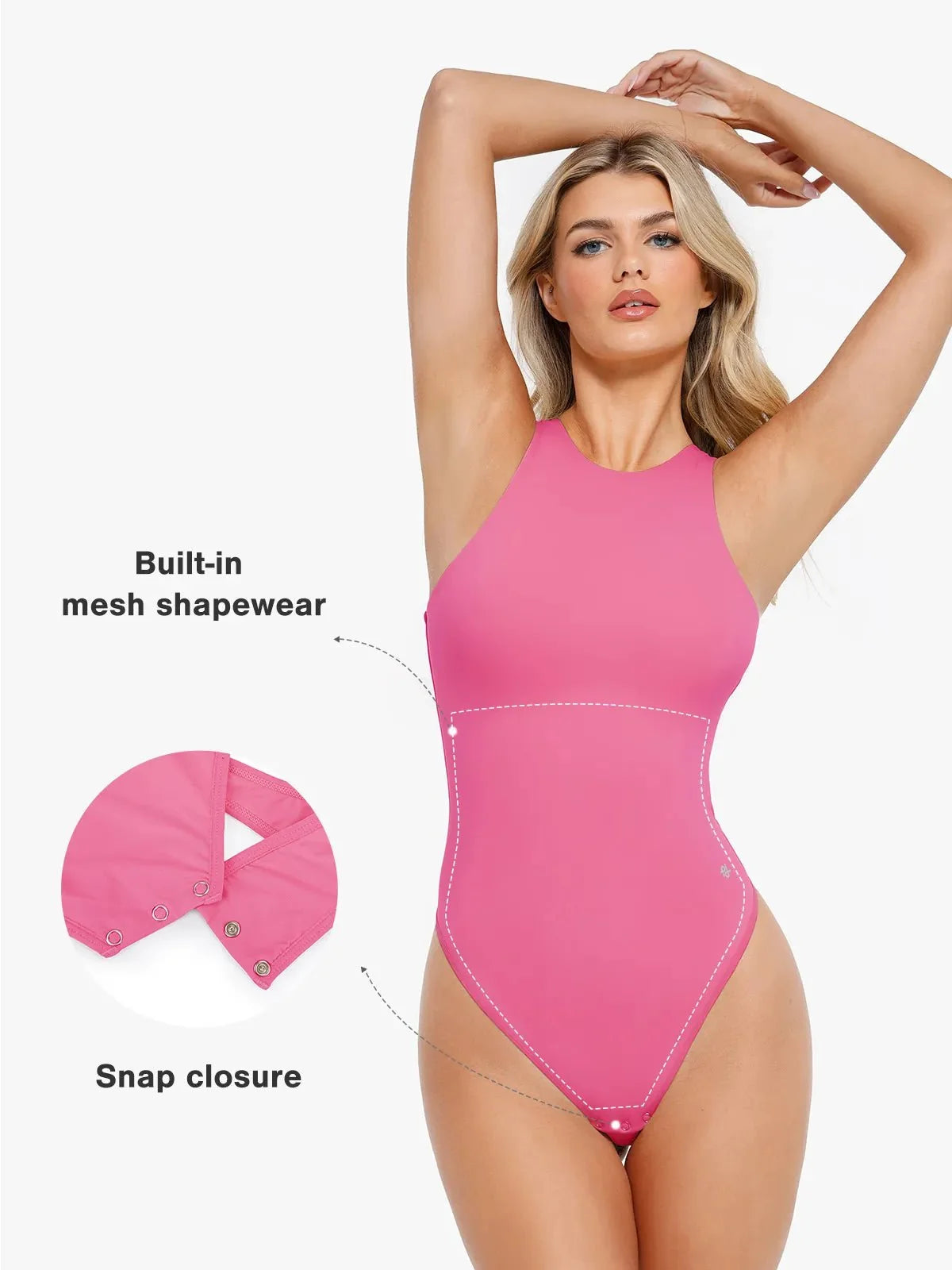 Shapewear Round Neck Sleeveless Cutaway Bodysuit