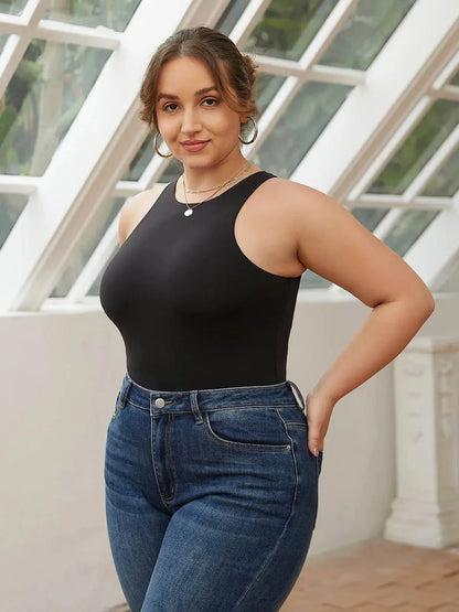 Shapewear Round Neck Sleeveless Cutaway Bodysuit