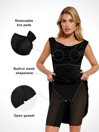 Shapewear Convertible Shine Sculpting Maxi Mermaid Dress