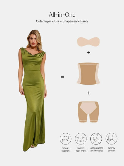 Shapewear Convertible Shine Sculpting Mermaid Dress