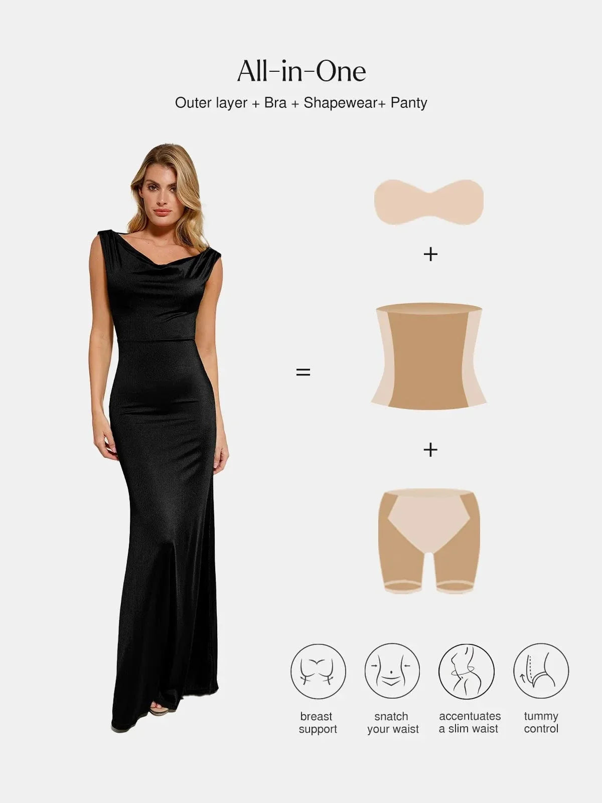 Shapewear Convertible Shine Sculpting Mermaid Dress