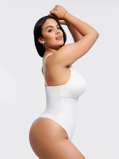 Shapewear Cross-Front Draped Halter Tummy Control Bodysuit