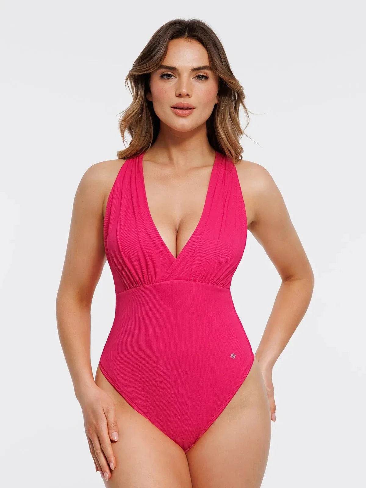 Shapewear Cross-Front Draped Halter Sculpting Bodysuit