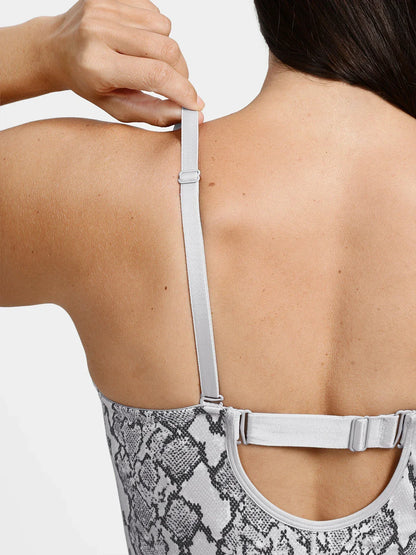 Shapewear Deep V Convertible Strap Mid-Thigh Bodysuit