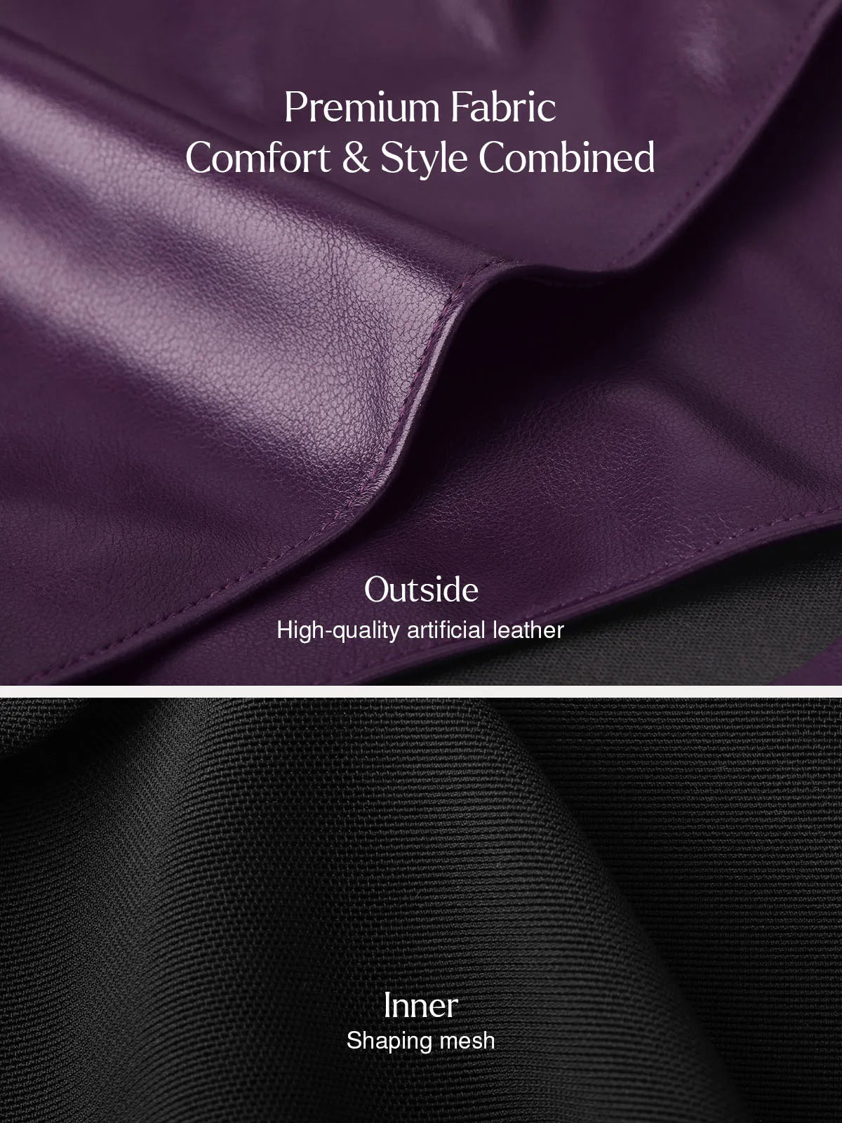 Shapewear Faux Leather High-Waisted Skort