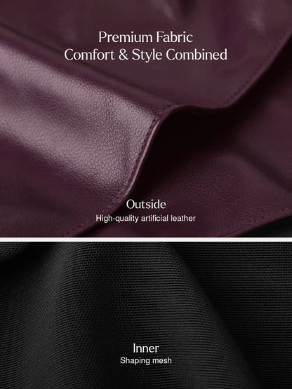 Shapewear Faux Leather High-Waisted Skort