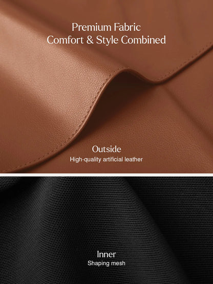 Shapewear Faux Leather High-Waisted Skort