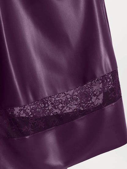 Shapewear Faux Leather Lace Panel Corset A-Line Midi Dress