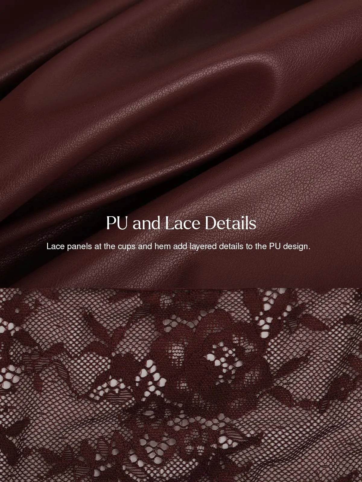 Shapewear Faux Leather Lace Panel Corset A-Line Midi Dress