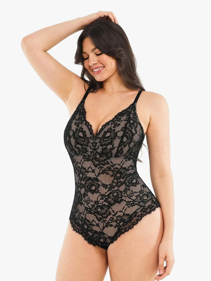 Shapewear Full Lace Firm Control Smoothing Thong Bodysuit