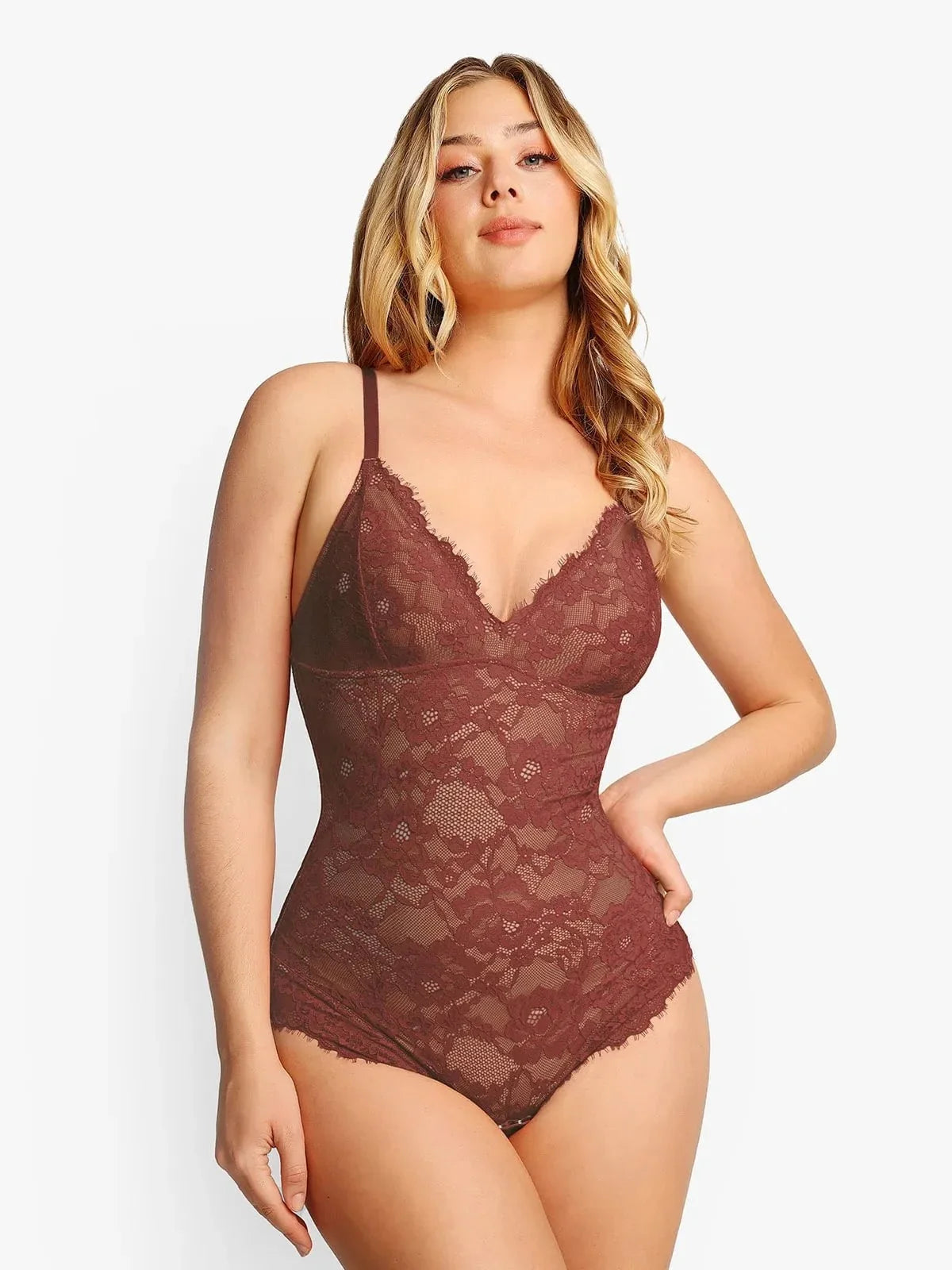 Shapewear Full Lace Firm Control Smoothing Thong Bodysuit