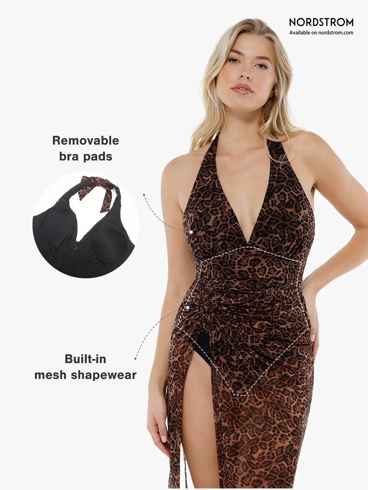 Shapewear Halter Ruched Tummy Control One Piece Swimsuit