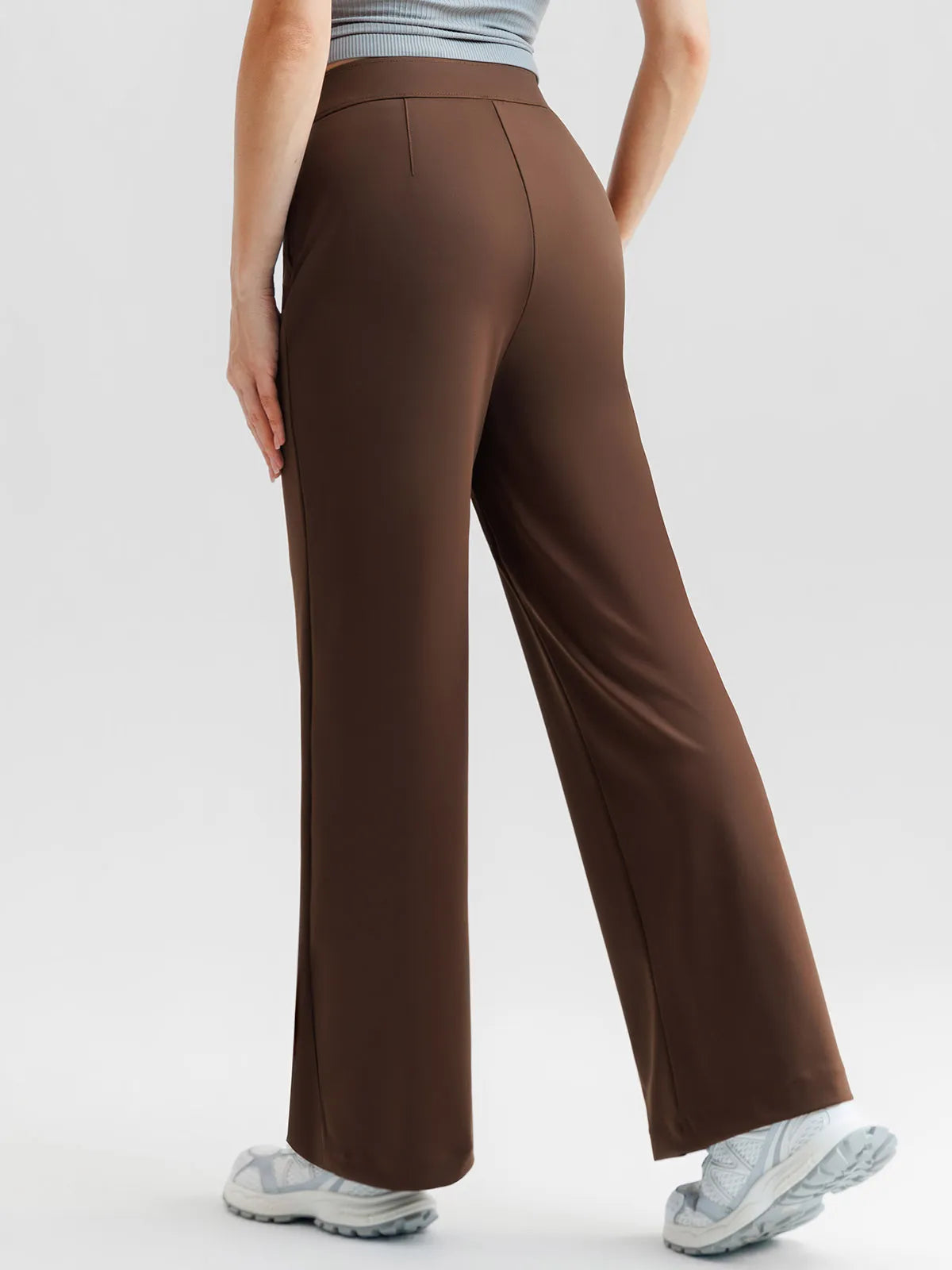 Shapewear Stretch Knit High-Waisted Tummy Control Wide Leg Trousers