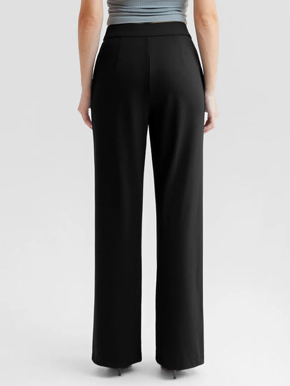 Shapewear Stretch Knit High-Waisted Tummy Control Wide Leg Trousers