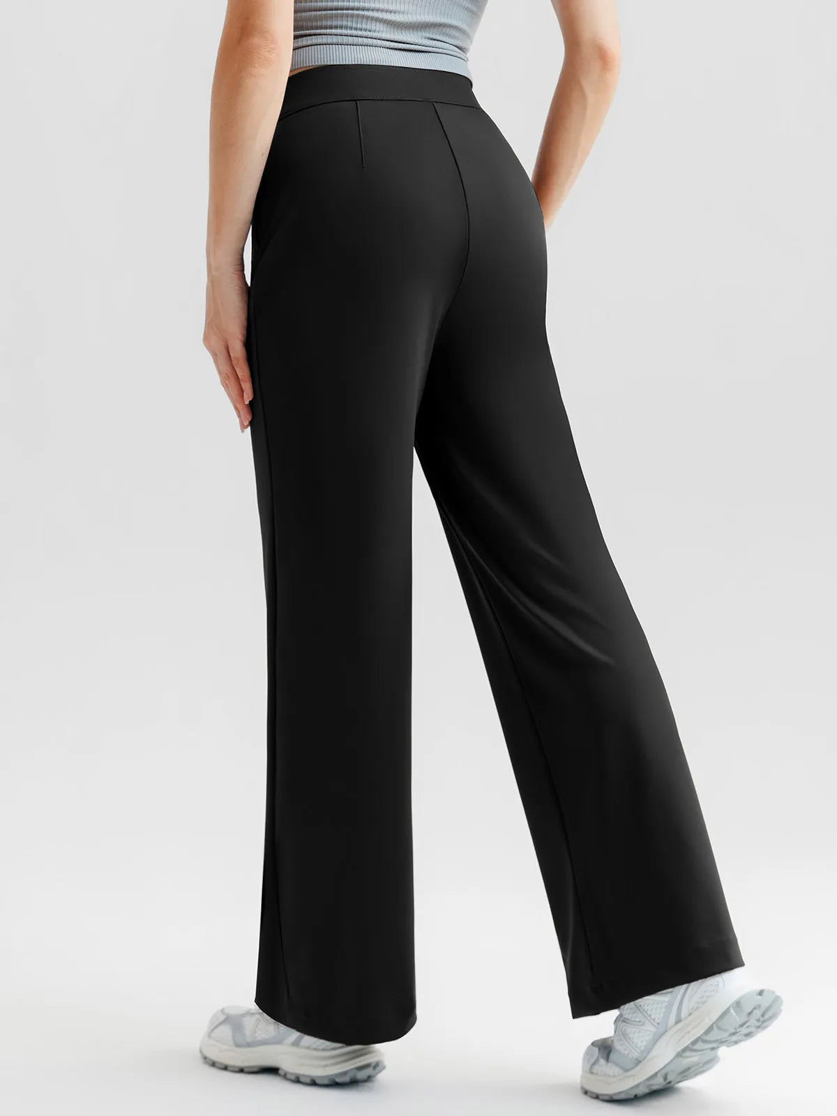 Shapewear Stretch Knit High-Waisted Tummy Control Wide Leg Trousers