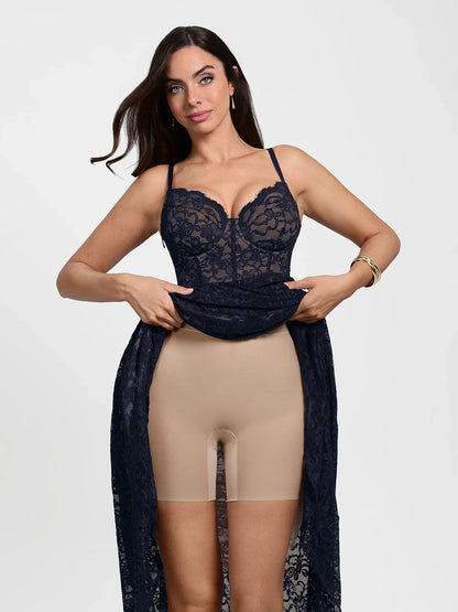 Shapewear Lace Corset A-Line Maxi Dress