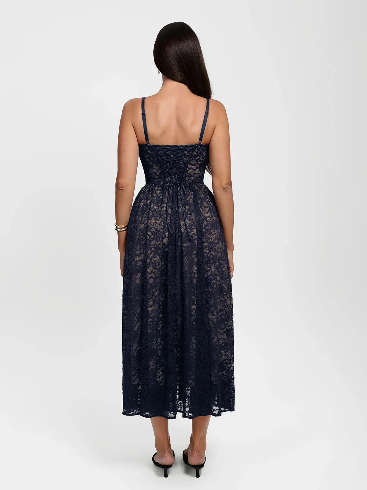 Shapewear Lace Corset A-Line Maxi Dress