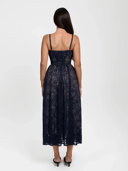 Shapewear Lace Corset A-Line Maxi Dress