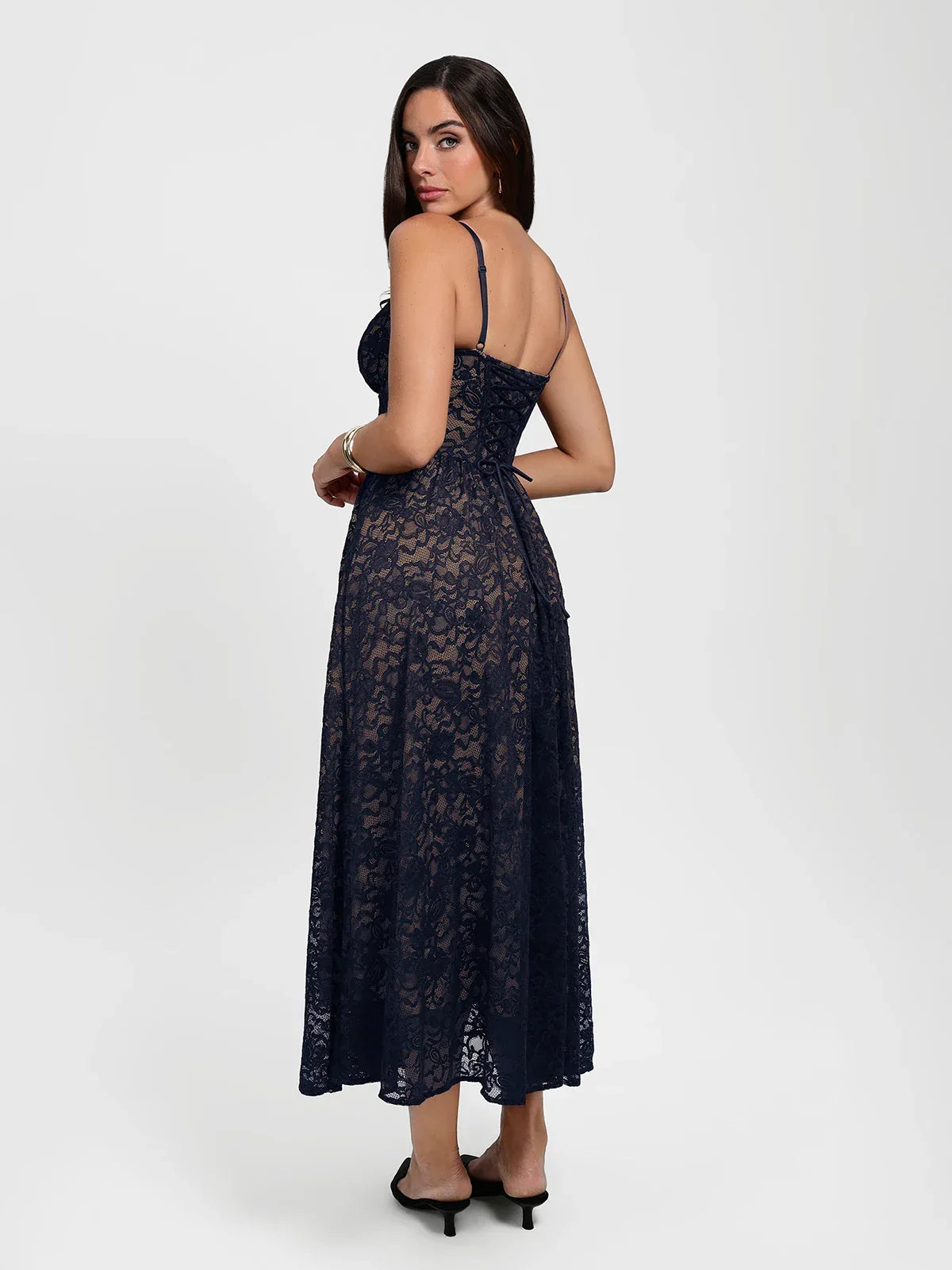 Shapewear Lace Corset A-Line Maxi Dress