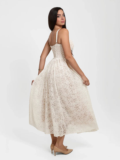 Shapewear Lace Corset A-Line Maxi Dress