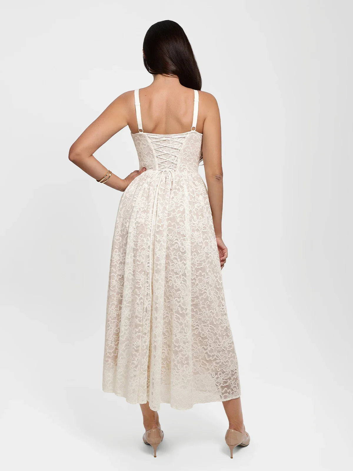 Shapewear Lace Corset A-Line Maxi Dress