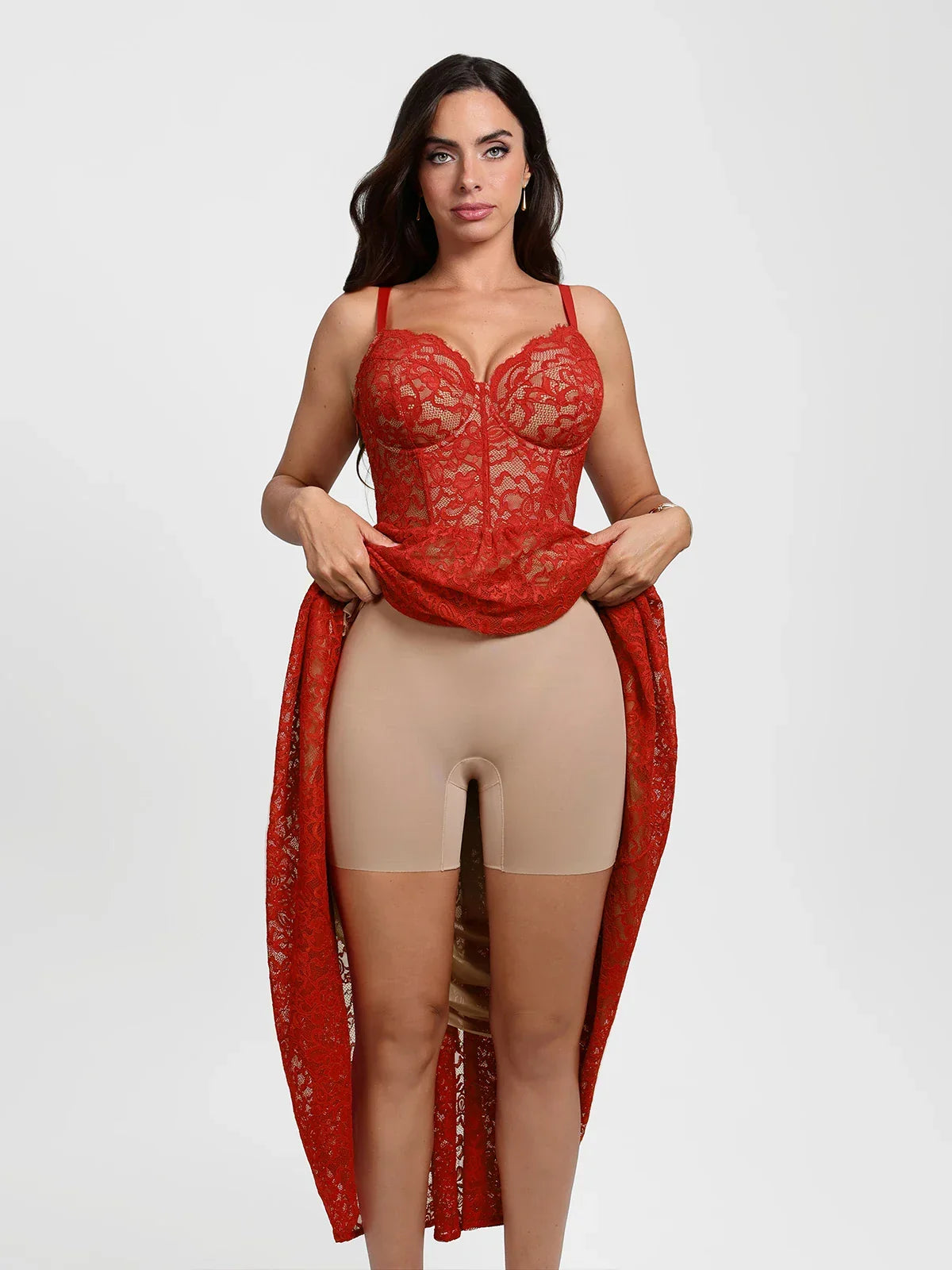 Shapewear Lace Corset A-Line Maxi Dress